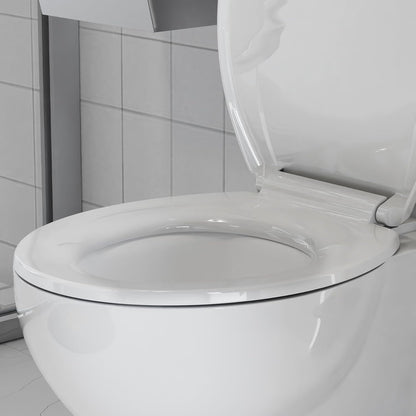 Toilet Seat Round,Toilet Seat with Toddler Seat Built in, Potty Training Toilet Seat Round Fits Both Adult and Child, with Soft Close,Easy Install and Clean - White, Round