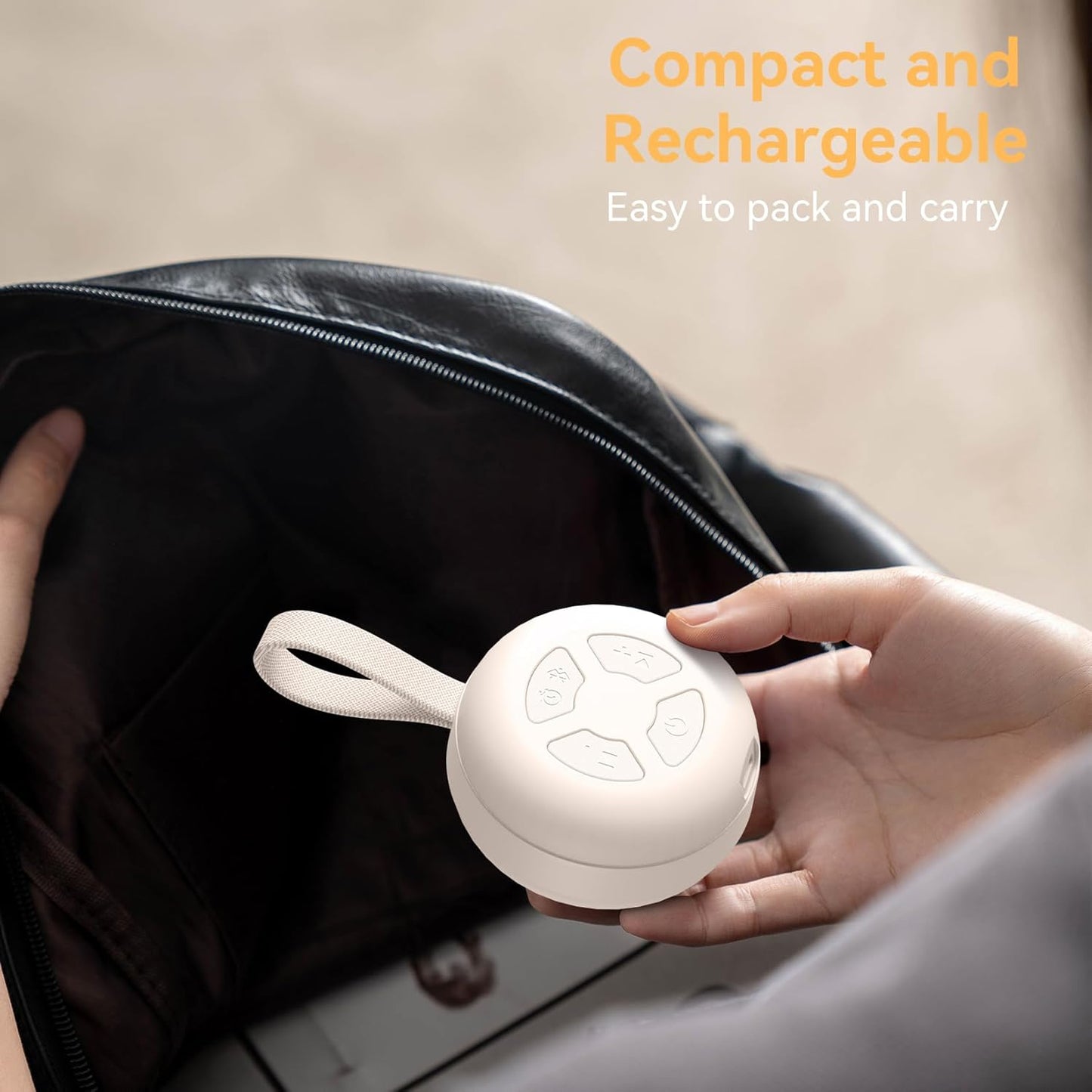 Portable Sound Machine for Baby | White Noise | 12 Soothing Sounds | Noise Canceling for Travel, Office, Nursery | Baby Shower | Registry Gift | Sleep Soother for Babies Kids Adults | Putty