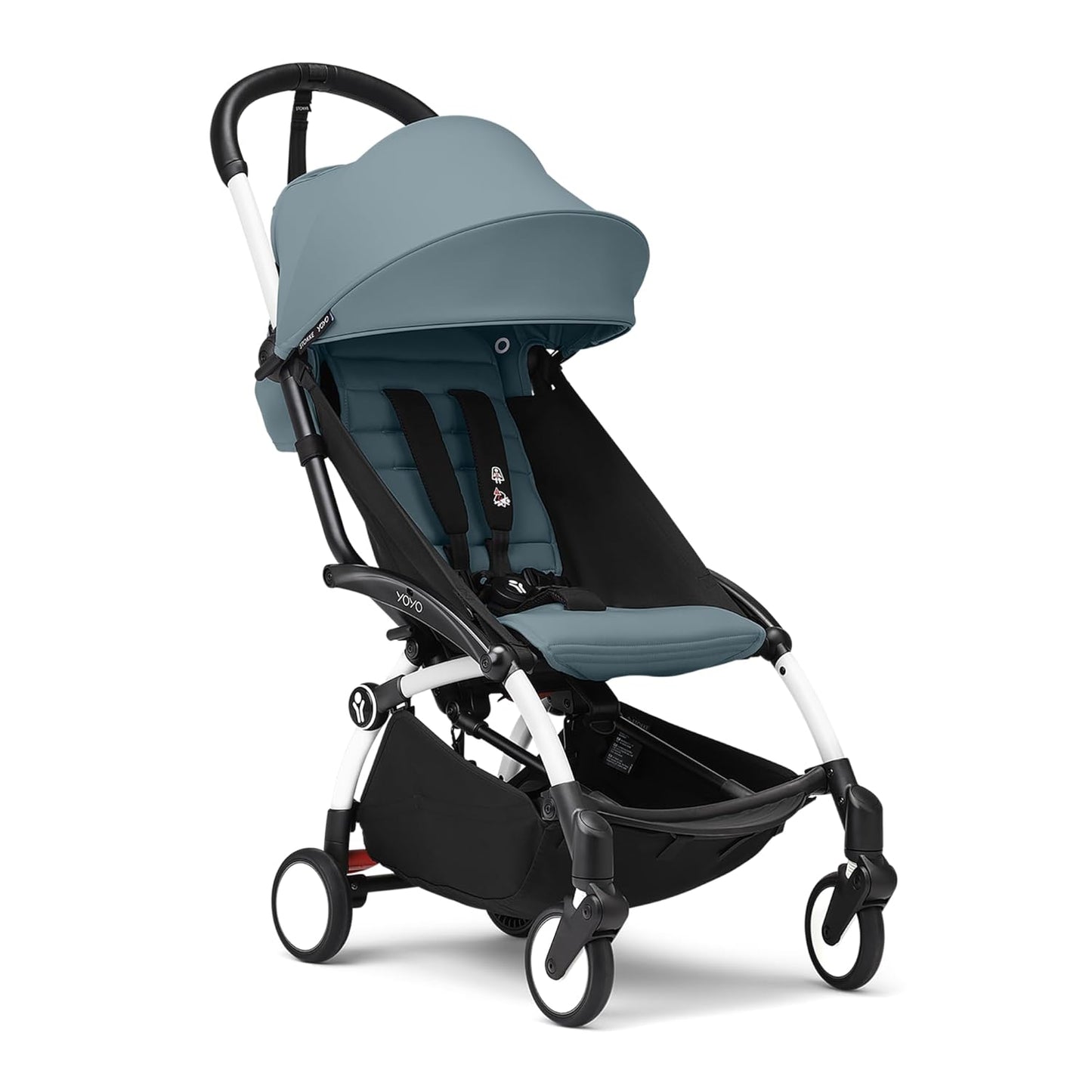 Stokke YOYO3 Stroller from 6 Months - Includes Black Frame, Seat Cushion & Canopy - Folds in & Out in a Flash - Light & Compact - Carry-On Compatible