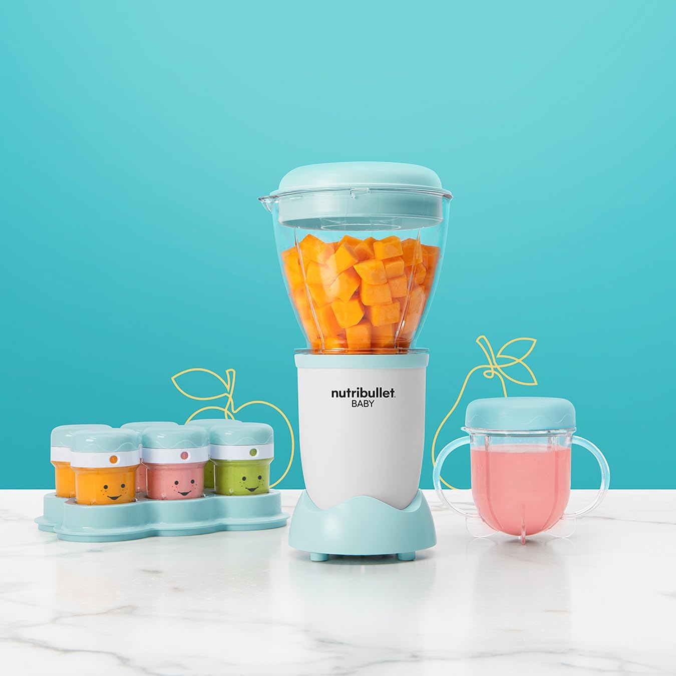 NutriBullet Baby Food Blender with date markers