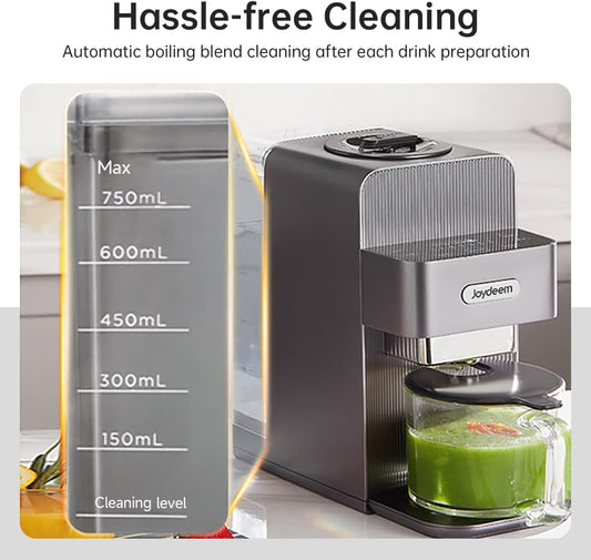 Joydeem Automatic Soymilk Maker Machine, Hot Cooking Blender for Soymilk, Nutmilk, Paste, Baby Food and Juice, 300-600ml Adjustable Capacity, Gray, JD-PB270, 800W
