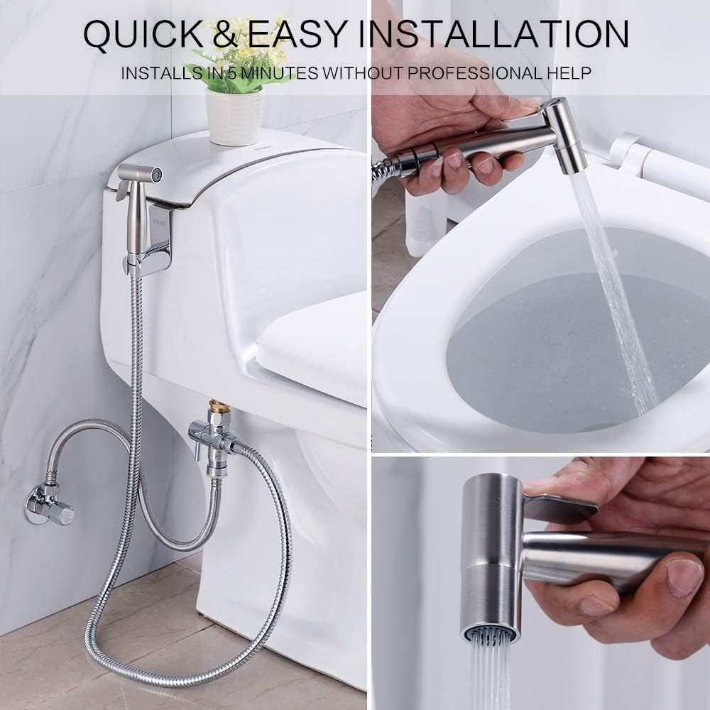 Bidet Sprayer for Toilet, Handheld Sprayer Kit, Hand Held Bidet, Cloth Diaper Sprayer Set Easy to Install