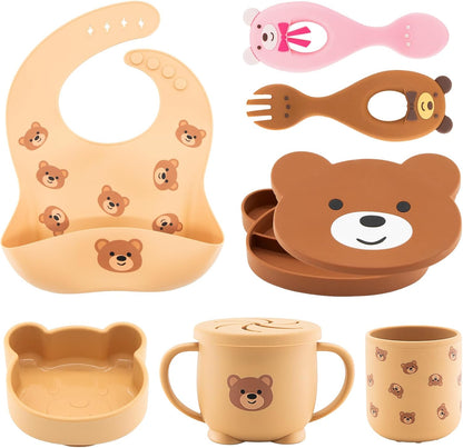 Silicone Baby Feeding Set 21 Pcs, Baby Led Weaning Supplies, Baby Feeding Supplies Set BPA Free, Essentials for Newborn Gift Mixed
