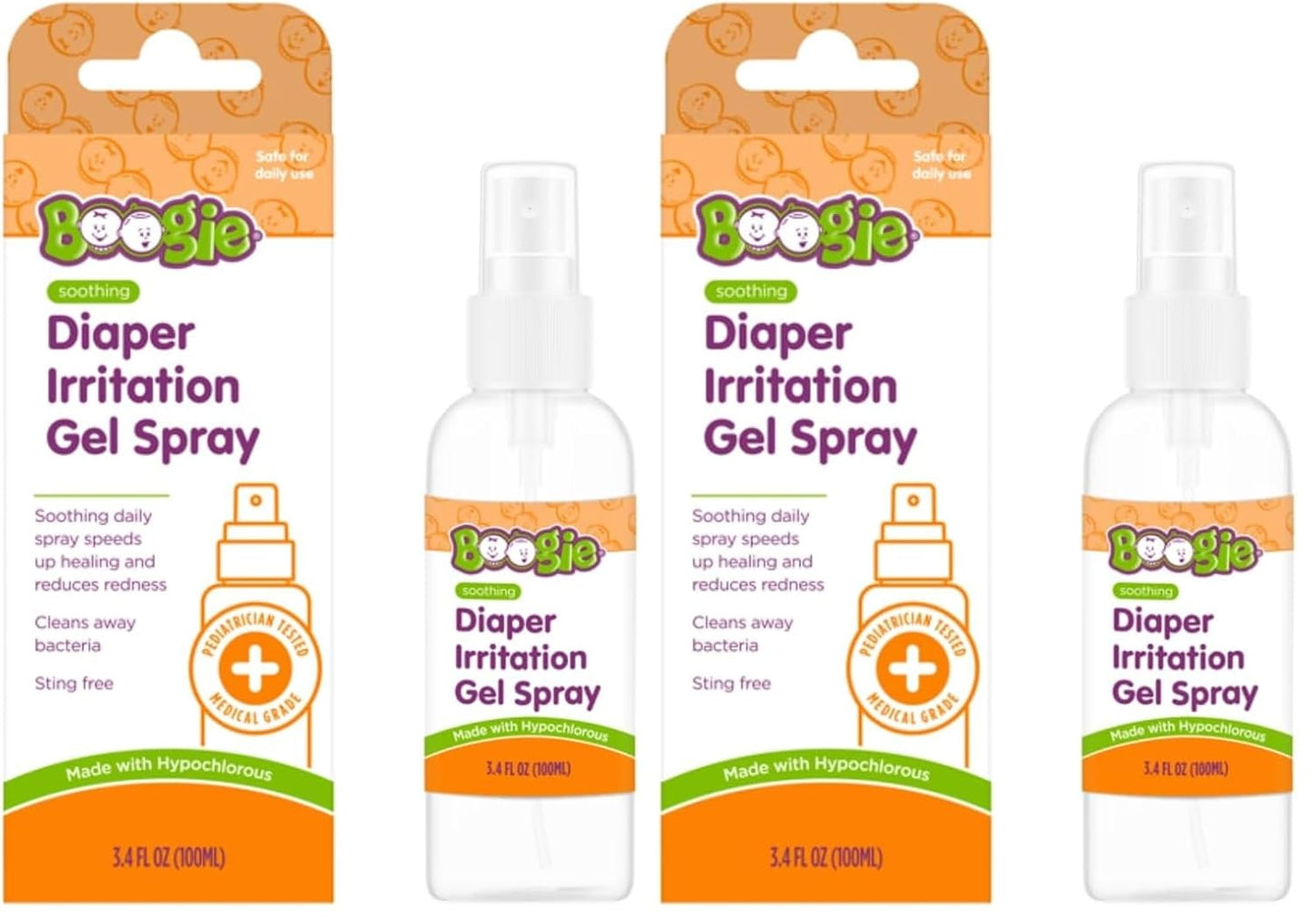 Boogie Hypochlorous Acid Diaper Irritation Gel Spray - 3.4 oz - Baby Essentials for Diaper Rash, Soothing Cleansing Spray