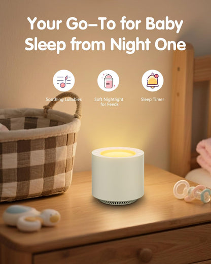 White Noise Sound Machine: Red Light Therapy Sleep Sound Machine with 38 Soothing Sounds & Calming Womb Soother, Memory Function, Dimmable Nursery Night Light with Timer for Baby Adult Gift