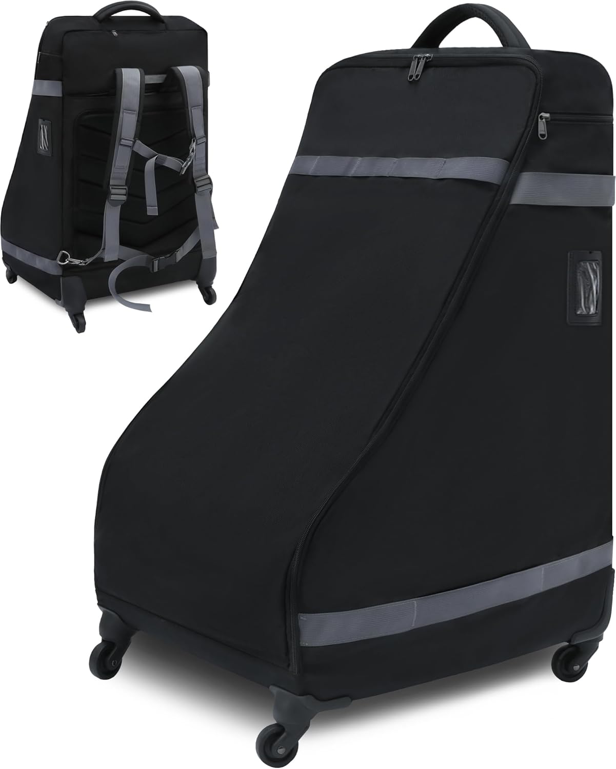 Car Seat Bag Backpack with Wheels for Air Travel Extra Large Padded Carseat Cover Carrier for Airplane Gate Check Bag