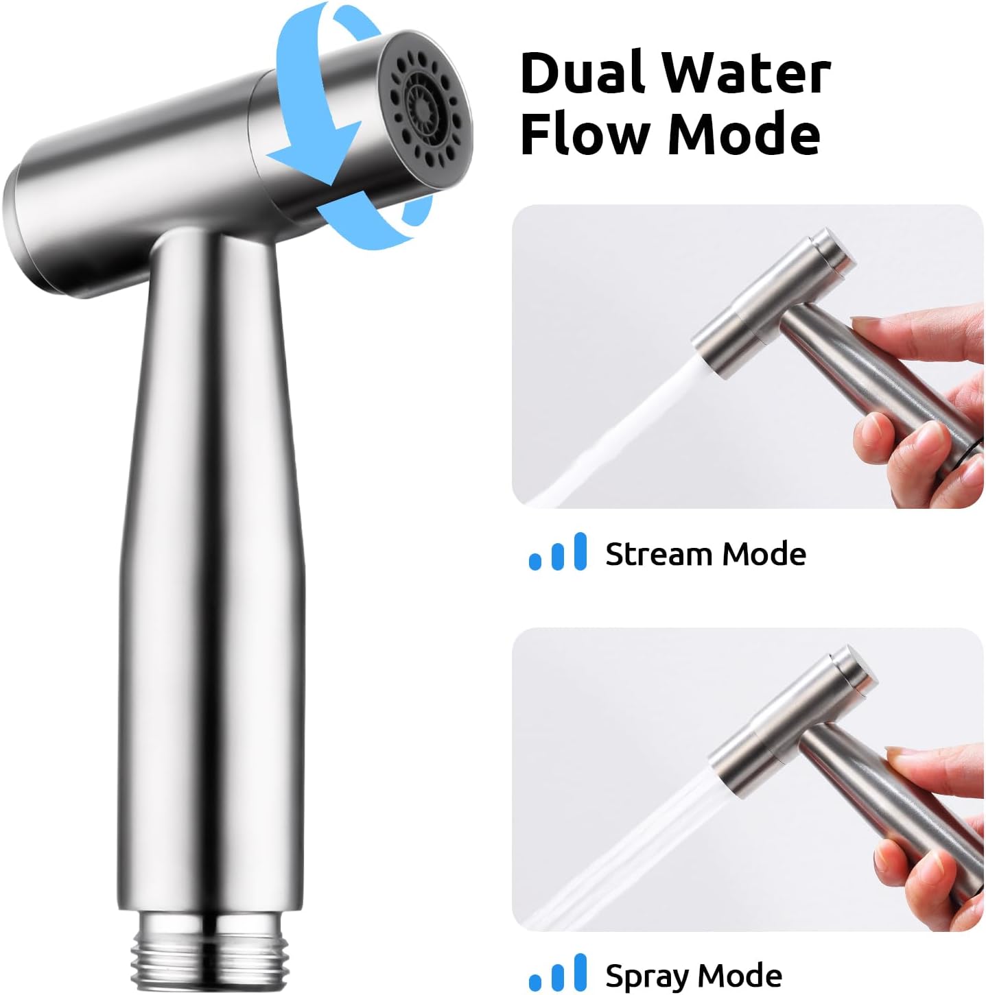 Arofa Handheld Bidet Sprayer for Toilet - 2 Pack Bidets Faucet for Existing Toilets Cloth Diaper Jet Sprayer, Stainless Steel Muslim Shower with Bidet Hose for Feminine Wash