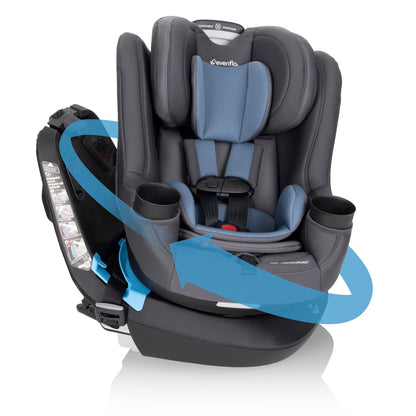 Evenflo REO by Revolve360 Rotating Convertible Car Seat with Quick Clean Cover, Infant to Toddler, Forward and Rear Facing, Compact Design, One-time Install (Chelsea)