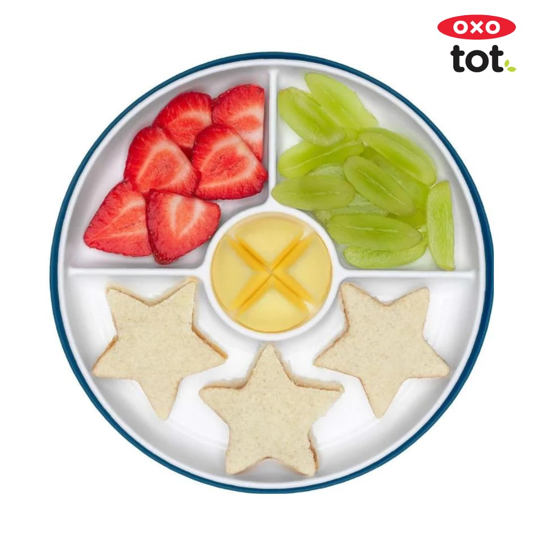 OXO Tot Stick and Stay Suction Divided Plate - Opal