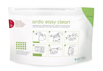 Ardo Easy Clean - Multi-use Microwave Steam Cleaning Bags for Breastfeeding Accessories, 5 Bags (100 Cleaning Cycles Total)