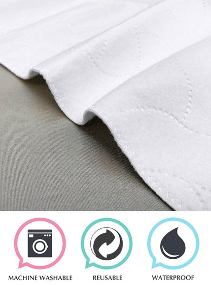 American Baby Company Waterproof Flat Reusable Multi-use Pad Protector, Quilt-Like Multi-use Protective Mattress Pad Cover for Babies, Adults and Pets, White, 27" x 36"