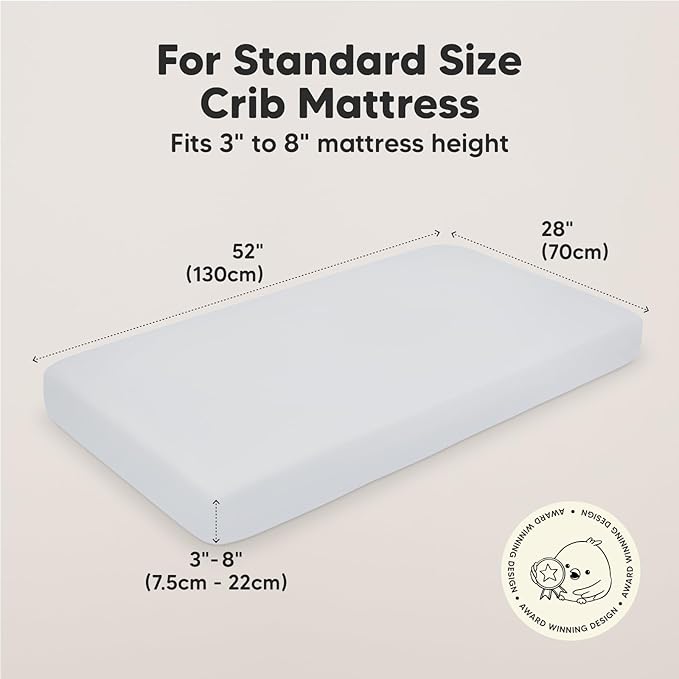 KeaBabies 2-Pack Organic Crib Sheets for Boys, Girls - 52x28 Fitted Crib Mattress Sheet Neutral, Breathable Jersey Cotton Cover for Baby Bed, Toddler Mattress, Soft & Cute Prints (Cove)