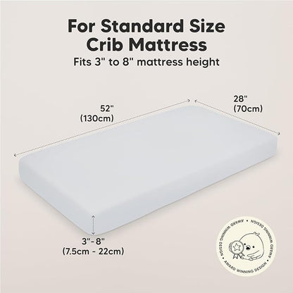 KeaBabies 2-Pack Organic Crib Sheets for Boys, Girls - 52x28 Fitted Crib Mattress Sheet Neutral, Breathable Jersey Cotton Cover for Baby Bed, Toddler Mattress, Soft & Cute Prints (Cove)