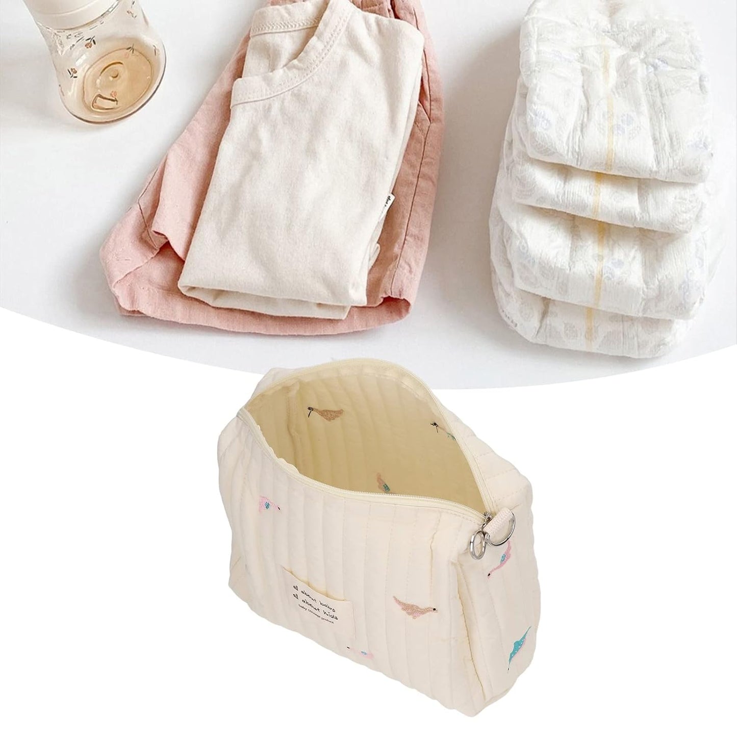 Diaper Bag Organizing Pouch, Diaper Bag Organizing Pouch Exquisite Embroidery Cotton Capacity Stroller Bagfor (Dinosaur)
