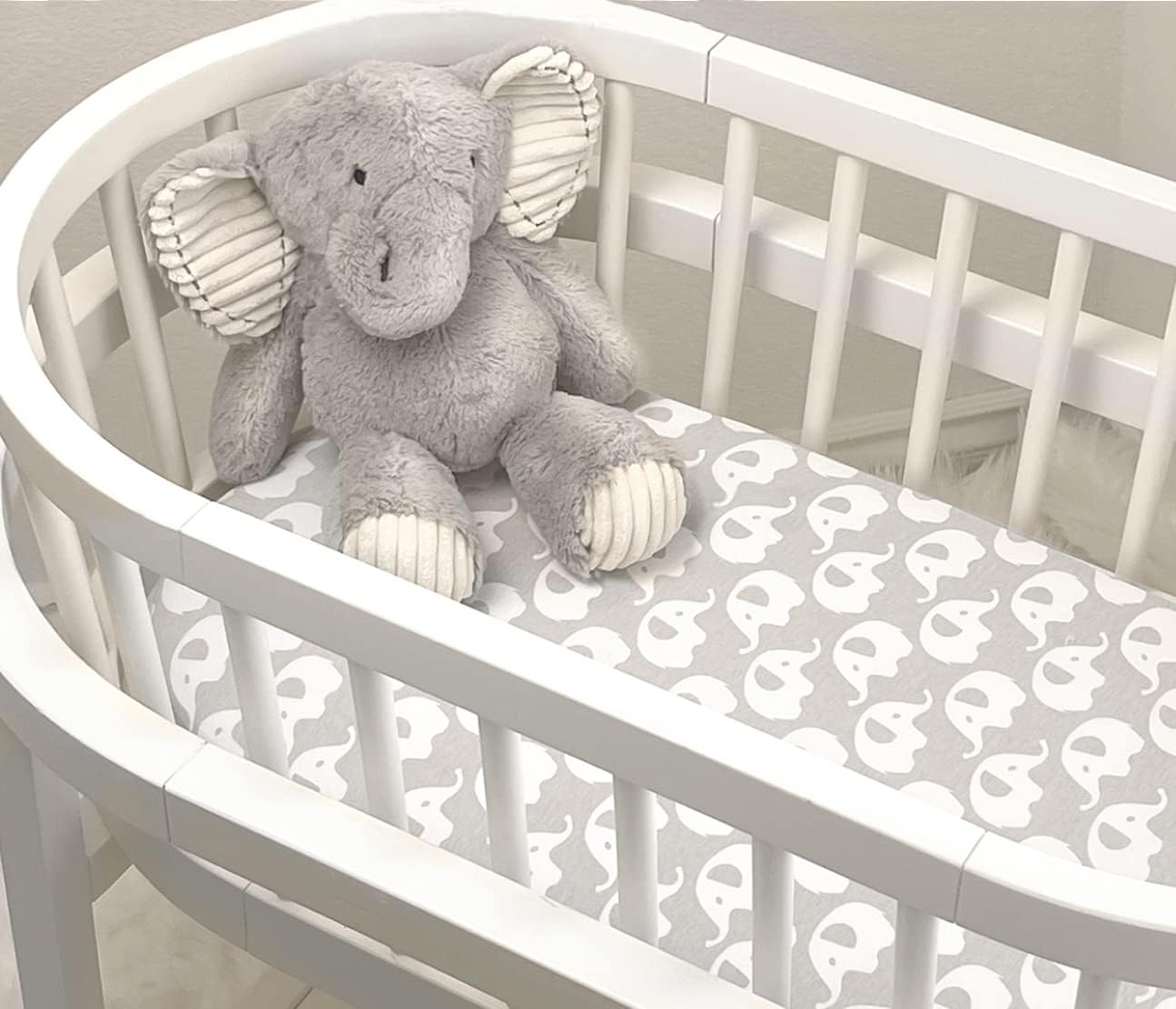 100% Organic Cotton 2 Pk Bedside Sleeper Bassinet Fitted Mattress Sheets Perfectly Compatible with Mika Micky, Baby Delight, Ronbei, Chicco, Cloud Baby, AMKE, Angelbliss, Arm's Reach. Cloud, Stripe