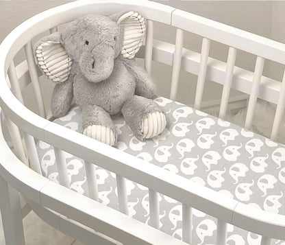 100% Organic Cotton 2 Pk Bedside Sleeper Bassinet Fitted Mattress Sheets Perfectly Compatible with Mika Micky, Baby Delight, Ronbei, Chicco, Cloud Baby, AMKE, Angelbliss, Arm's Reach. Cloud, Stripe