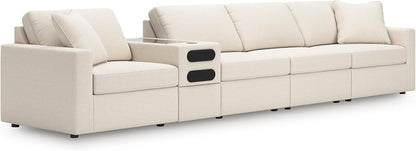 Signature Design by Ashley Modmax Coastal Press-Back Swivel Glider Rocker Recliner with Machine Washable Cover, Hidden Storage Compartments and 2 Bolster Pillows, Beige - Colors B