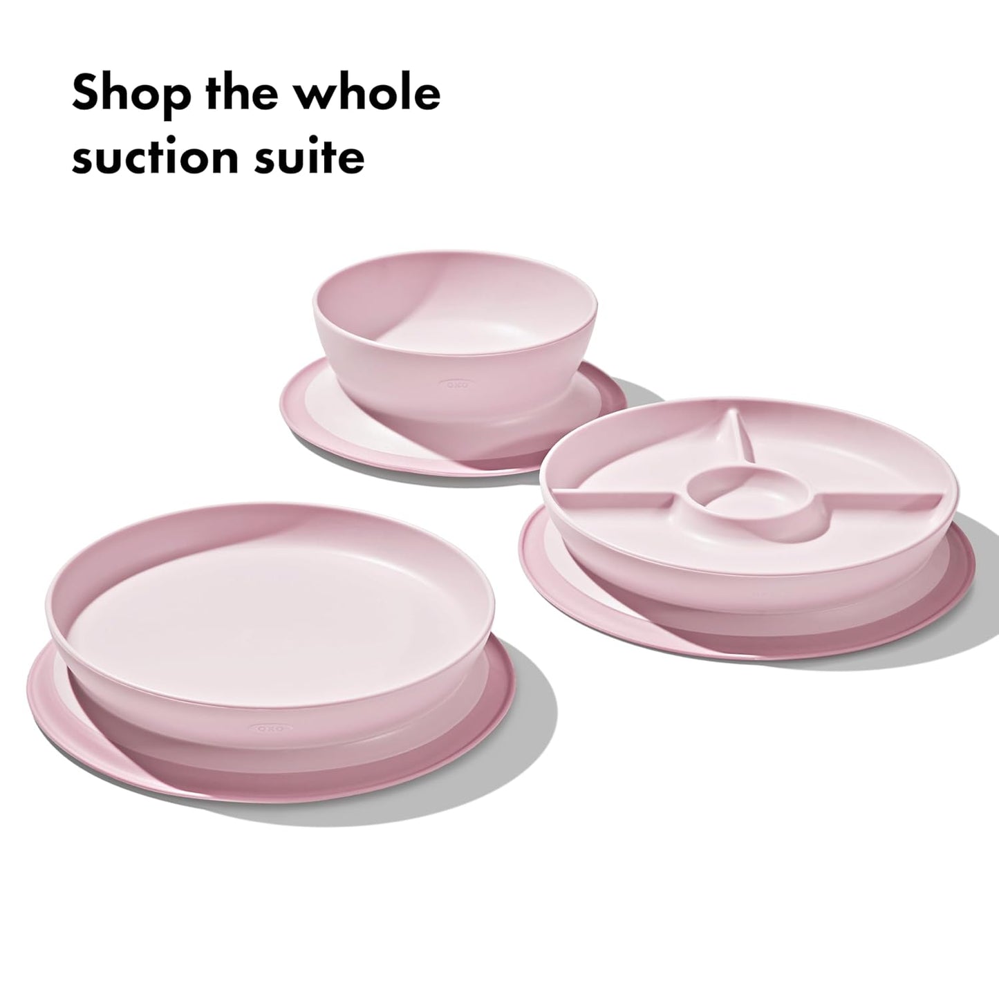 OXO Tot Stick and Stay Suction Divided Plate - Opal