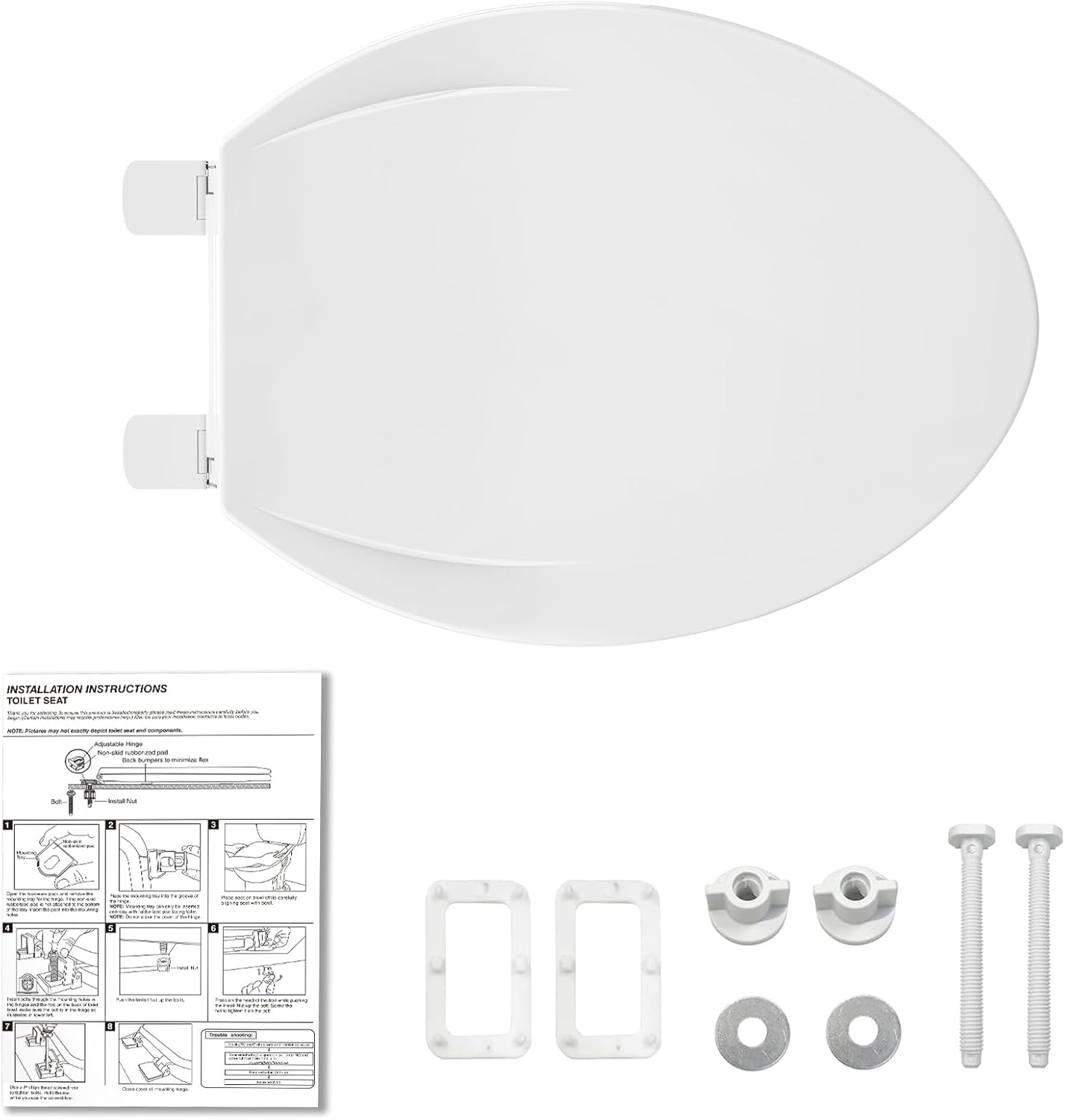 Toilet Seat Round,Toilet Seat with Toddler Seat Built in, Potty Training Toilet Seat Round Fits Both Adult and Child, with Soft Close,Easy Install and Clean - White, Round