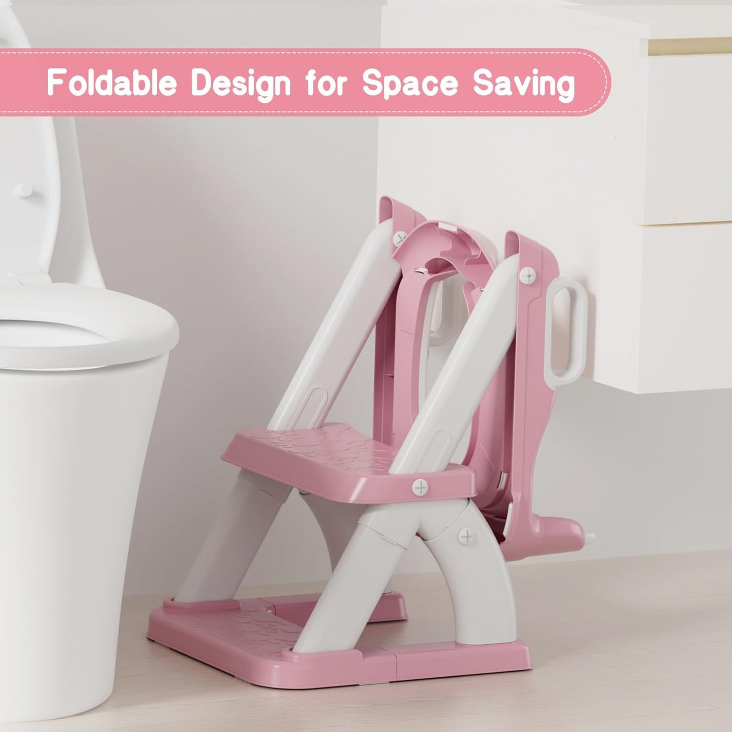 Potty Training Seat, Toddler Toilet Seat for Kids Boys Girls, 2 in 1 Potty Training Toilet for Kids, Splash Guard Anti-Slip Pad Step Stool, Adjust High Potty Chair for Toddler Kid Boys Girls