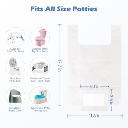 [80 Counts] Disposable OXO Potty Bags, Potty Liners for Portable Potty, Maliton Travel Potty Fit Bags for OXO Tot 2-in-1 Go Potty, Universal Travel Potty Refill Bags Fit Most Potty Chairs for Cleanup