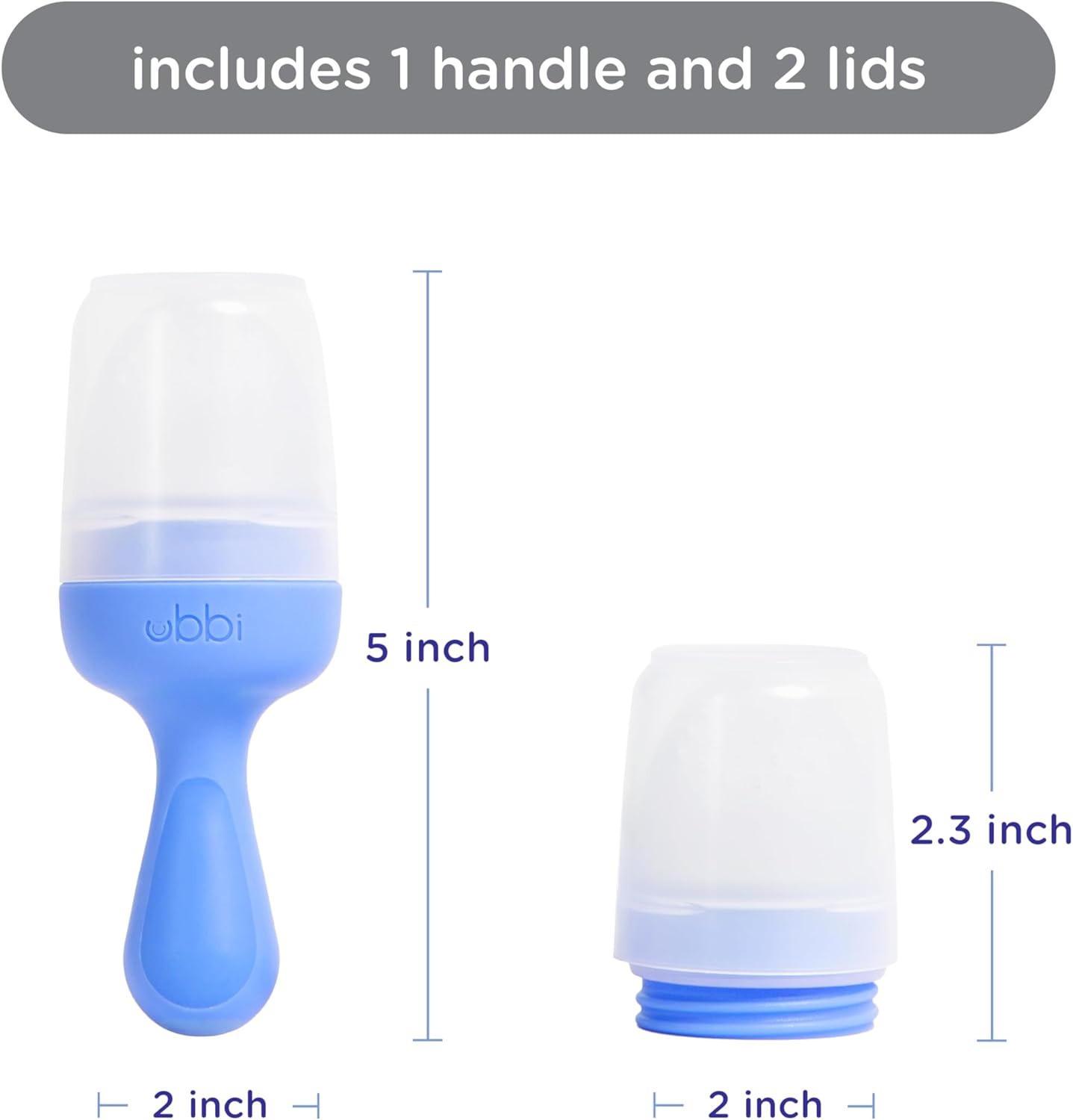 Ubbi Baby Food Feeder & Freezer Tray Set, Infant Teething Relief, BPA-Free, Safely Introduce Solids and Self Feeding, Freezable Popsicle Molds, Dishwasher Safe, Smoothie Purple & Zest Green