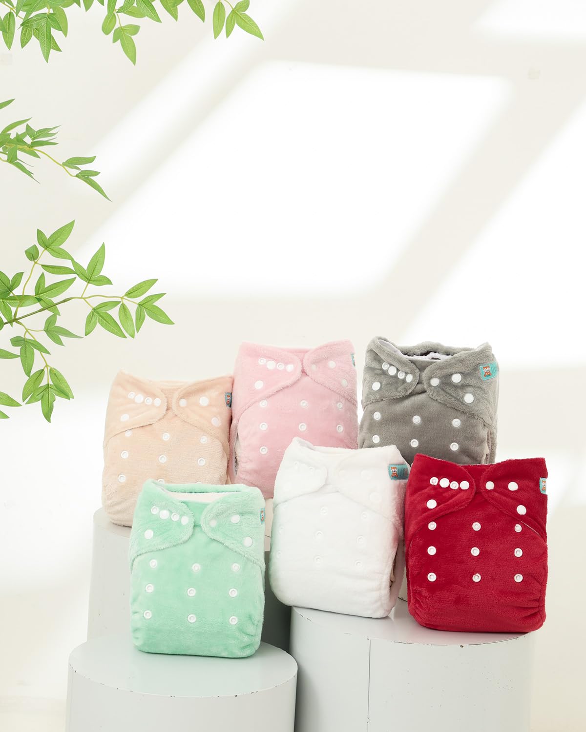 ALVABABY 12pcs Microfiber Inserts,Soft Cloth Diaper Liner,3-Layer Absorbent Inserts,Reusable for Baby Cloth Diapers 12T