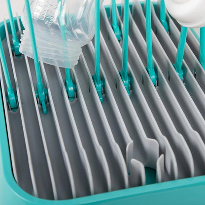 Baby Bottles Drying Rack, Folding Drainer for Feeding Bottles Accessories Dryer Holder(Green)
