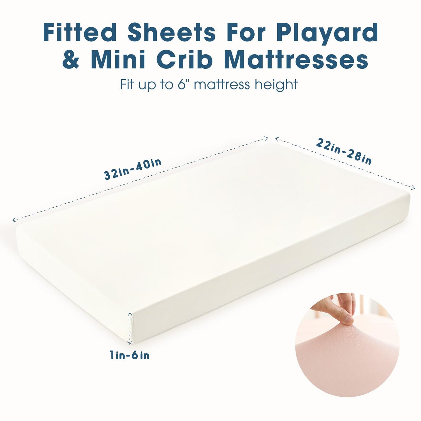GRSSDER Stretch Ultra Soft Jersey Knit Fitted Pack n Play Playard Sheets Set 2 Pack，Fits Portable/Mini Cribs Sheets, Playards Mattress Pads, Stylish Watercolor Animals for Baby, Mint Green