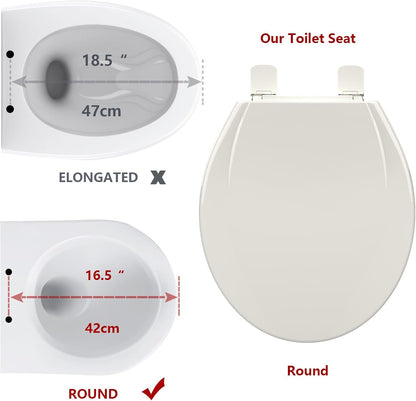 Toilet Seat Round,Toilet Seat with Toddler Seat Built in, Potty Training Toilet Seat Round Fits Both Adult and Child, with Soft Close,Easy Install and Clean - White, Round