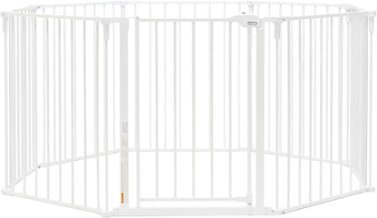 Regalo Safety 192" Super Wide Baby Gate & Play Yard, 2-in-1 Convertible Extra Wide Safety Barrier, Hardware Mounted for Toddlers & Pets, Tested & Safe for 30 Years, American Designed & Owned, White