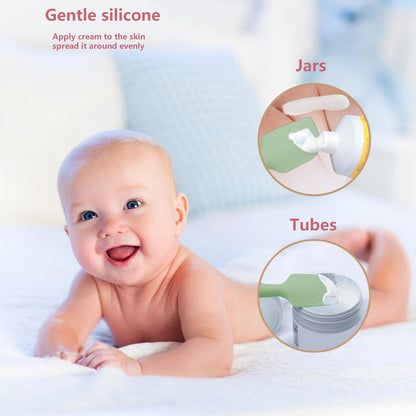 3-Pack Baby Diaper Cream Spatula - Baby Diaper Rash Cream Applicator for Butt Paste - Diaper Cream Brush for Newborn Essentials (grey, pink, white)