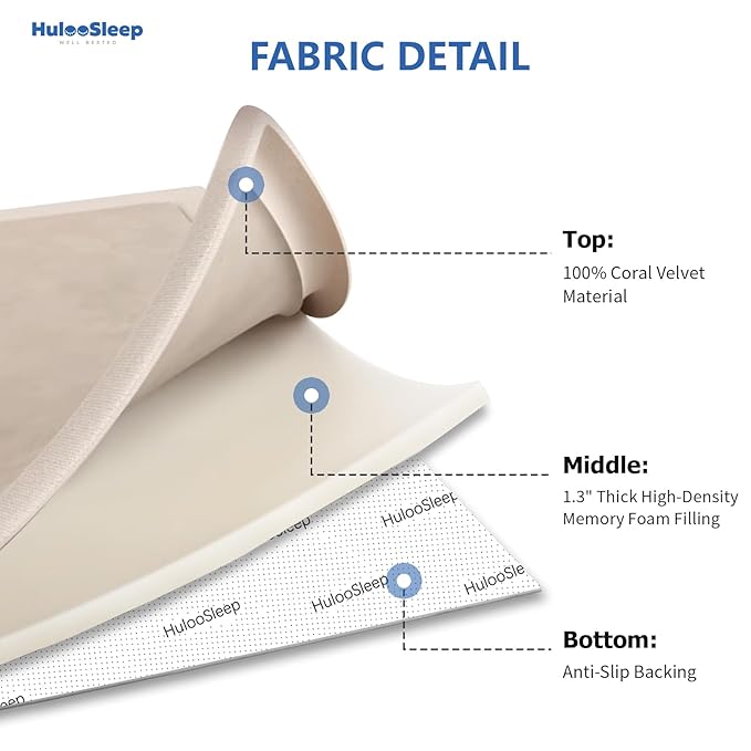 Huloo Sleep Baby Play Mat for Floor,1.3" Thick Elasti-Foam 50x50 Playpen Mat for Toddlers Infant Kids,Water-Repellent Soft Coral Velvet Tummy Time Mat,Non Slip Crawling Mat,Tatami Mat(Beige)