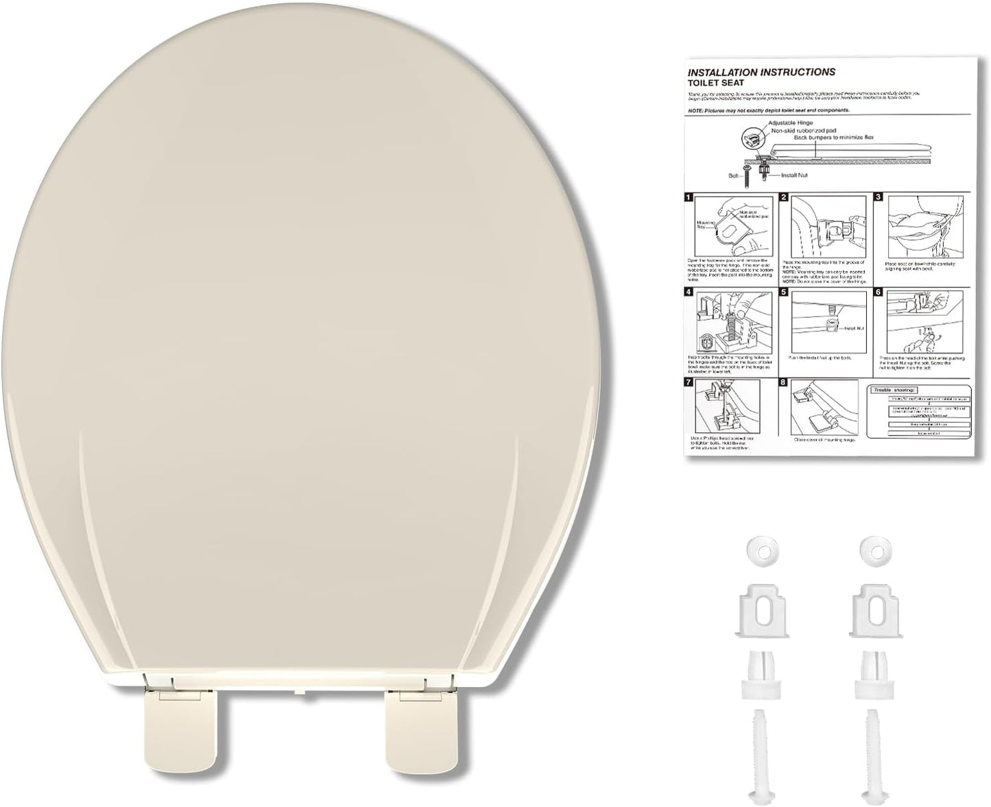 Toilet Seat Round,Toilet Seat with Toddler Seat Built in, Potty Training Toilet Seat Round Fits Both Adult and Child, with Soft Close,Easy Install and Clean - White, Round