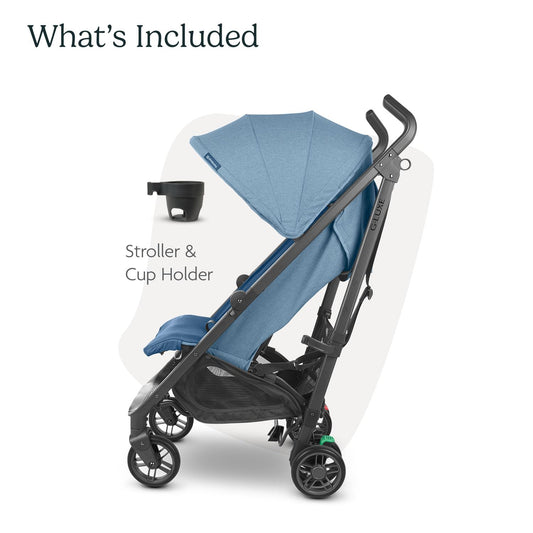 UPPAbaby G-Luxe Umbrella Stroller/Lightweight Design for Easy Travel/One-Step Fold + Recline/XL Basket + Canopy/Cup Holder Included/Jake (Charcoal/Carbon)
