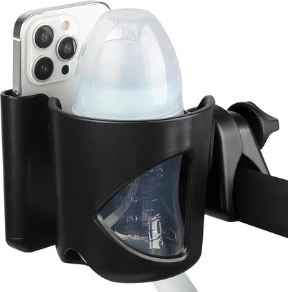 Accmor Universal Cup Holder, Stroller Cup Holder with Phone Holder, 360° Rotatable Large Caliber Designed Bottle Holder for Stroller, Bike, Wheelchair, Walker, Scooter