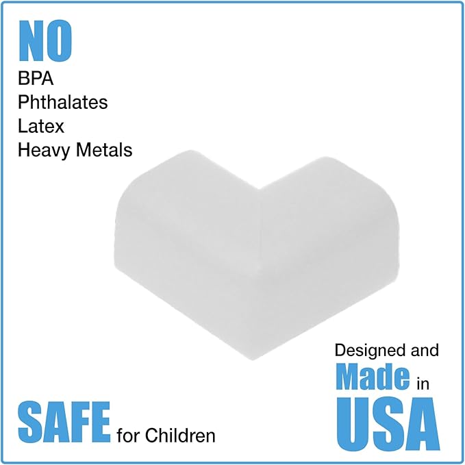 KidKusion Child Safety Corner Cushion | Off White | 12 Pack | Made in USA, Child Safety, Child Proofing Corner Guard, Home Furniture Safety Bumper, Baby Proof Table Protector