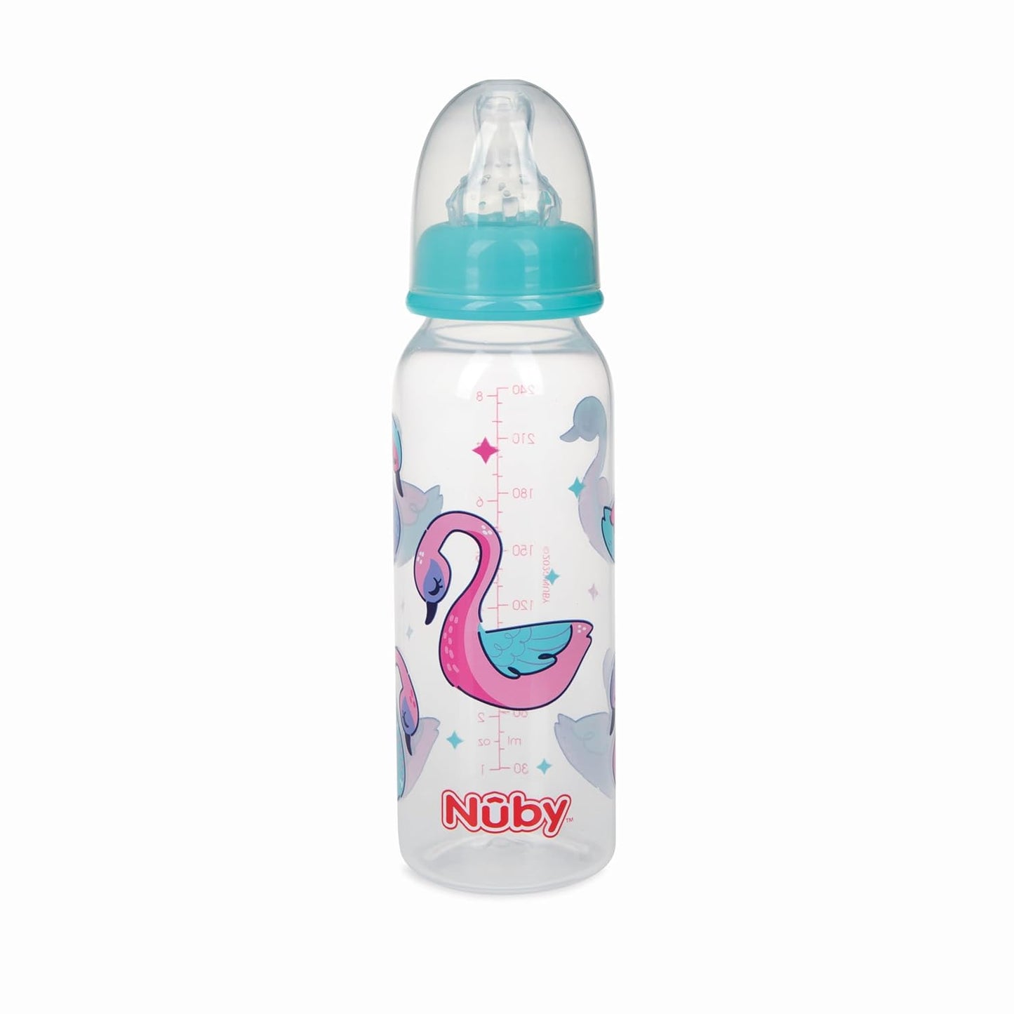 Nuby Printed Non-Drip 8oz Bottle, 3 Pack, Neutral