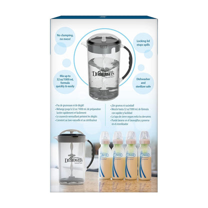 Dr. Brown's Insta-Prep Warm Water Dispenser with Baby Formula Mixing Pitcher, 36oz Black