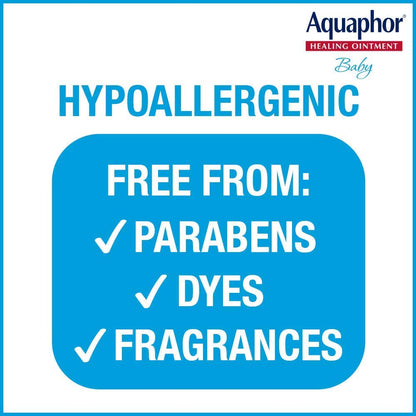 Aquaphor Baby Healing Ointment (14 Oz) + 3-in-1 Diaper Rash Cream (3.5 Oz), Hypoallergenic and Fragrance Free Skin Care Set for Babies