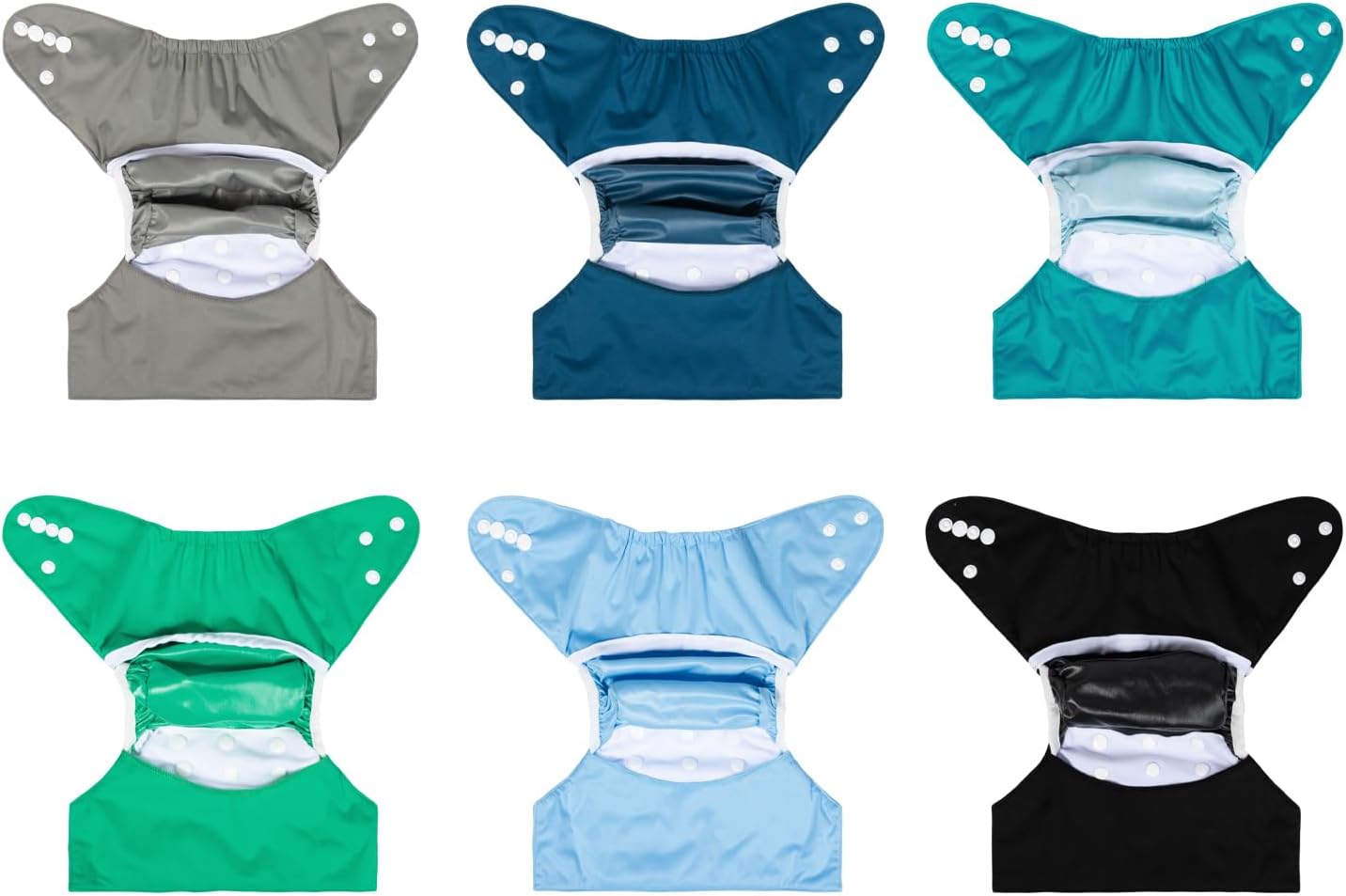 ALVABABY 6pcs Cloth Diaper Covers &1 Wet Dry Bag, Washable Reusable Cloth Nappy Shell for Prefold with Multi-Functional Bag, Flat or Fitted Diaper Inserts 6NKZ06