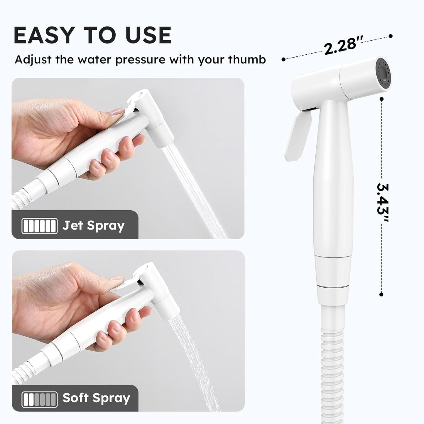 Arofa Handheld Bidet Sprayer for Toilet - 2 Pack Bidets Faucet for Existing Toilets Cloth Diaper Jet Sprayer, Stainless Steel Muslim Shower with Bidet Hose for Feminine Wash