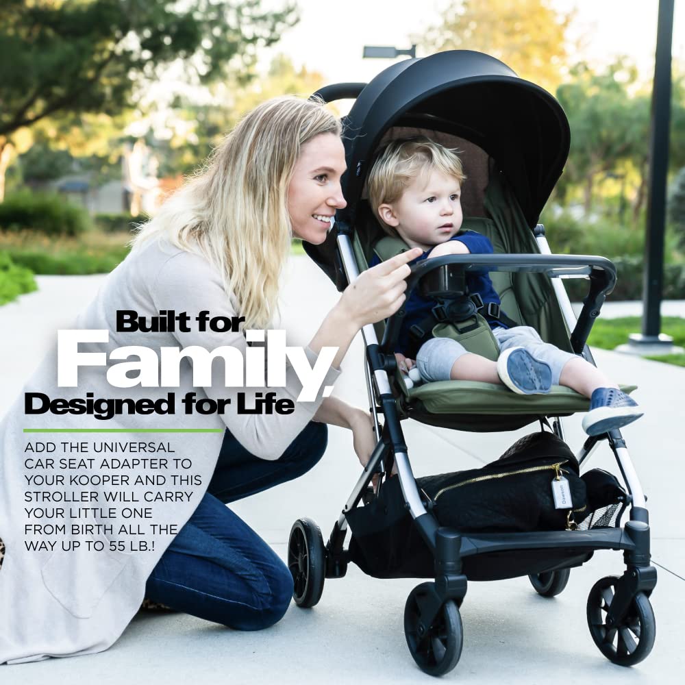 Joovy Kooper X2 Double Stroller, Lightweight Travel Stroller, Compact Fold with Tray, Black