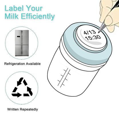 COMI Wide Neck Glass Breastmilk Collection n Storage Bottle, 4 Packs,10oz with Screw Ring Sealing Disk,Re-markable Sealing Disc,BPA Free,Fits Breast Pumps&Nipples(4 Green Lids)