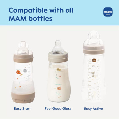 MAM Baby Bottle Anti-Colic Nipples Extra Slow Flow Size 0, for Newborn Babies, Skin Soft BPA Free Silicone, 94% Nipple Acceptance, Fits All MAM Bottles, Developed with Medical Experts, Made in Europe