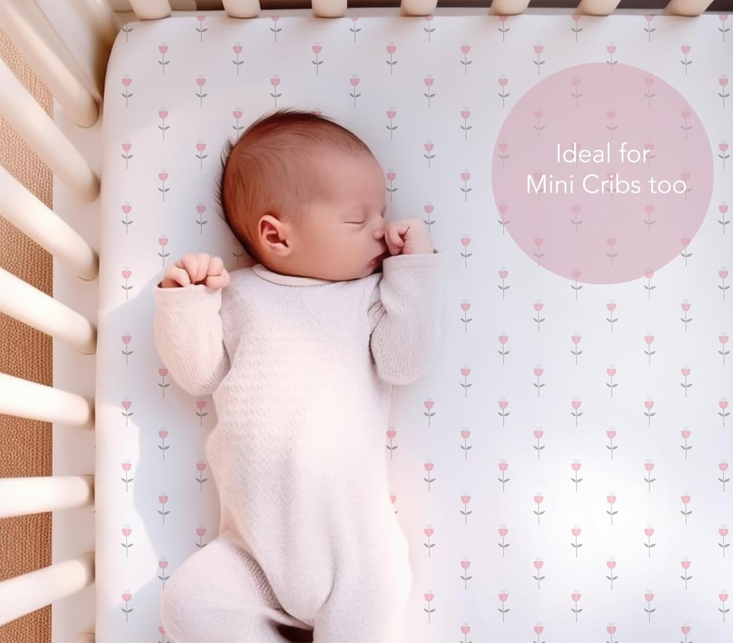 100% Organic Cotton Fitted Sheets for Graco Pack n Play, Babyletto, Pamo Babe, Hiccapop, Dream on Me, Evenflo, Baby Trend, Hygge Hush Portable/Mini Crib/Playards, Beka Bedside Bassinet 2 Pk