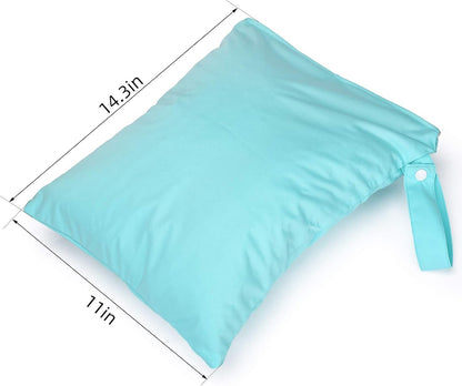Wet Dry Bags 2-Pack with Cute Dolphin Print - Waterproof Travel Organizer for Swimming Pool Beach Gym Baby Cloth Diapers Swimwear with Dual Zippers