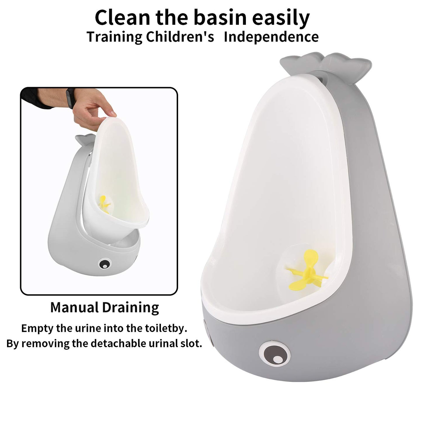 Cute Frog Potty Training Urinal for Boys with Funny Aiming Target - Blackish Green