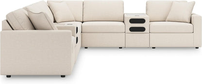 Signature Design by Ashley Modmax Coastal Press-Back Swivel Glider Rocker Recliner with Machine Washable Cover, Hidden Storage Compartments and 2 Bolster Pillows, Beige - Colors A