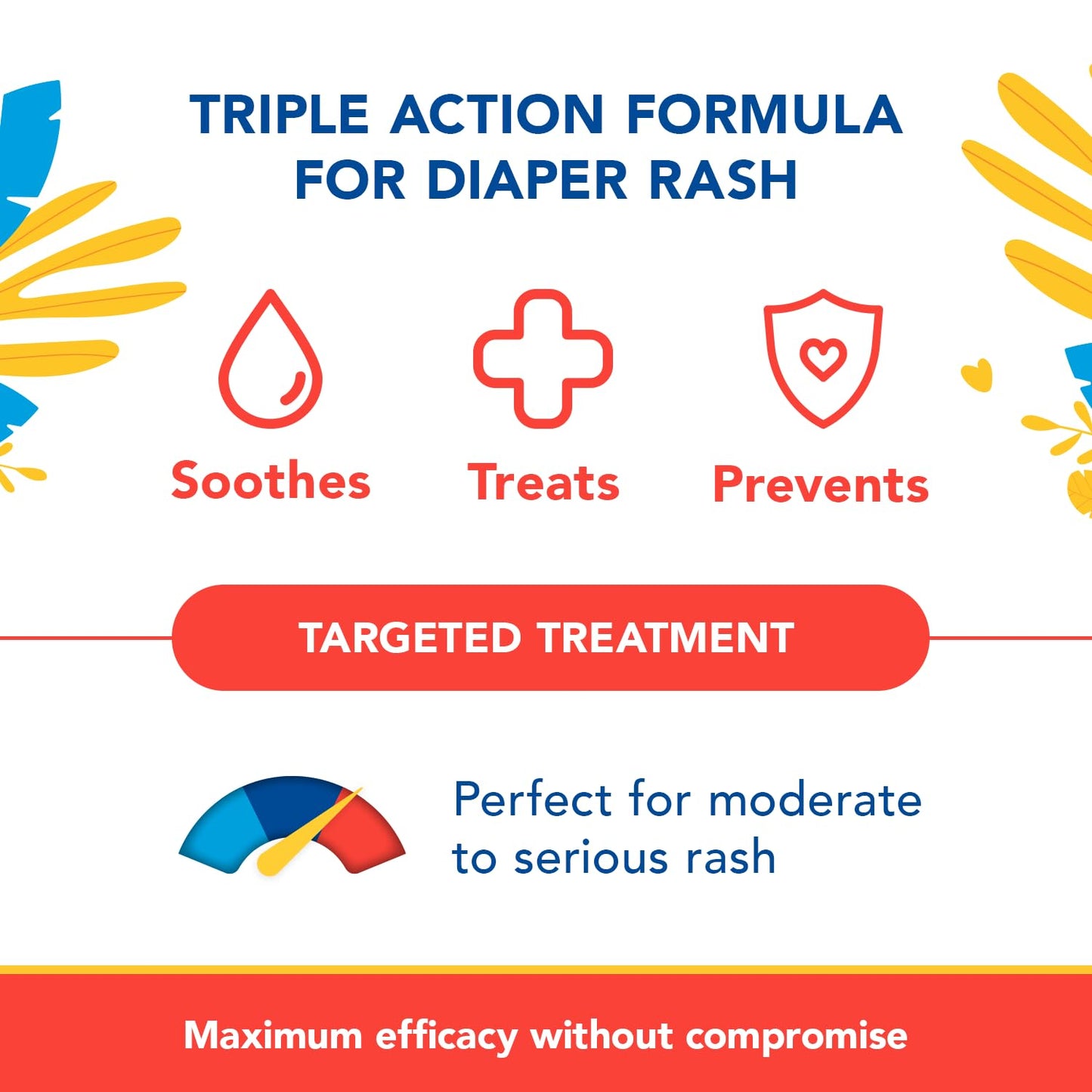 Triple Paste 3X Max Diaper Rash Ointment for Baby, Maximum Strength with 40% Zinc Oxide Ointment for Serious Diaper Rash, 6 oz Tube